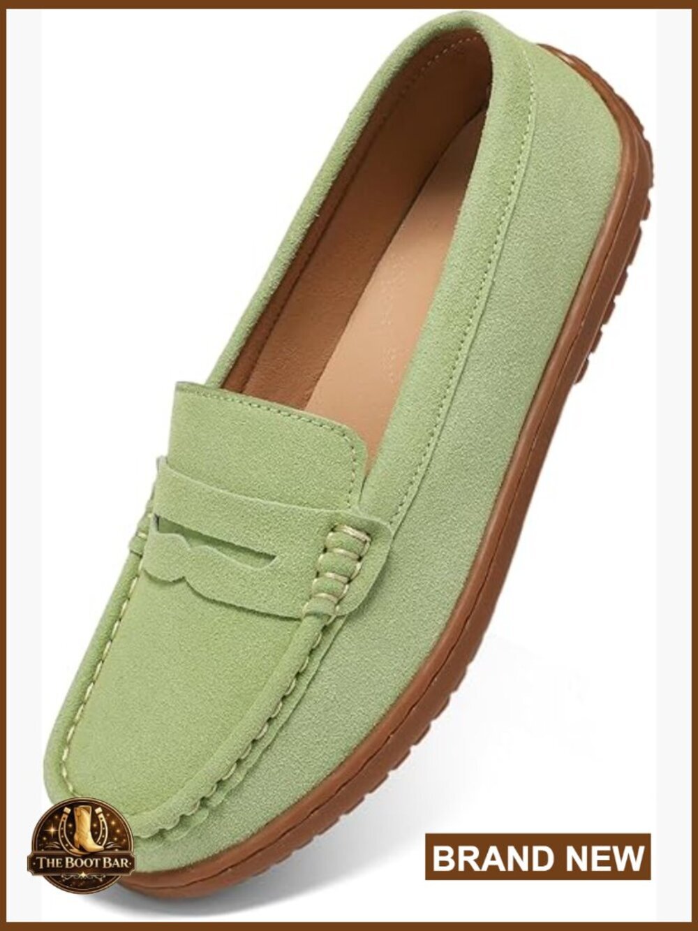 Women's Suede Penny Loafers Slip-On Driving Mocc Comfort Work Shoes